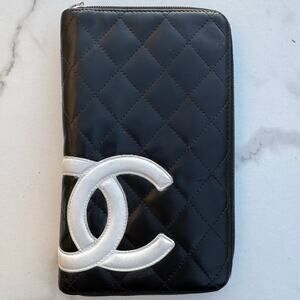 Chanel Calfskin Cambon Zip Around Organizer Wallet